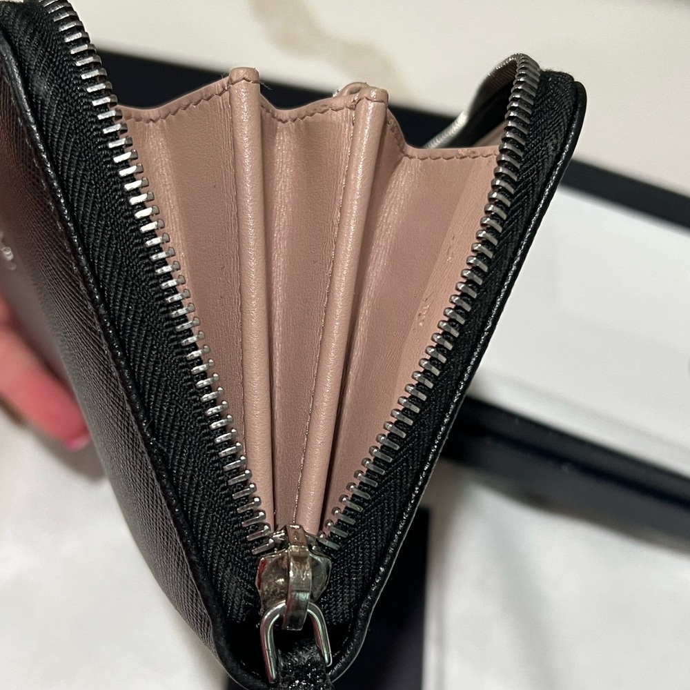 Prada Nero/Mughett Saffiano Leather Zip-Around Wallet - Picture 9 of 10